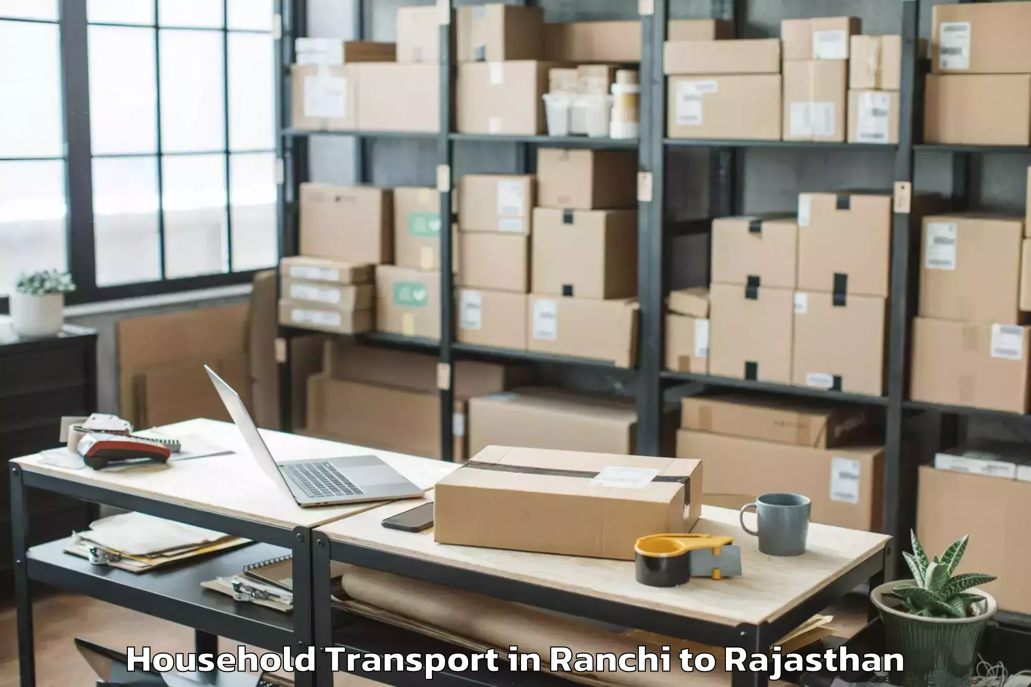 Top Ranchi to Jhadol Household Transport Available